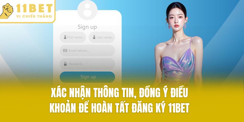 Xác nhận thông tin, đồng ý điều khoản để hoàn tất đăng ký 1bet
